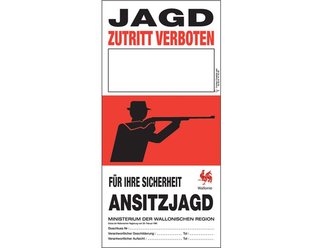 Affiche "Ansitzjagd" PE 385 x 185 mm
